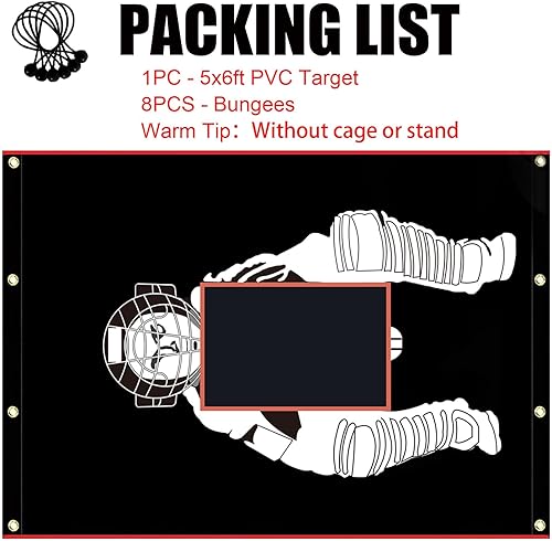 Miniatura 3 de Jaula de bateo Backstop con zona de huelga resistente recubierto de PVC Oxford tela de vinilo con receptor de softbol Jarra de entrenamiento Equipo