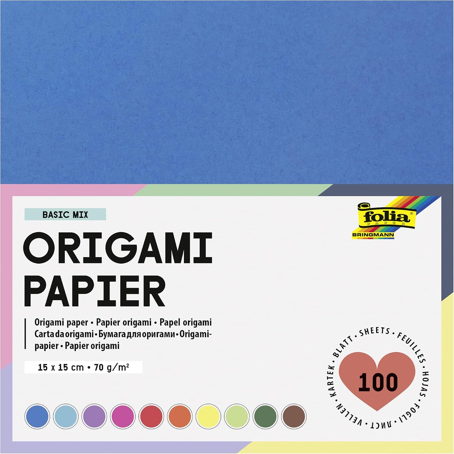 Speedball Art Products Folia 6-Inch-by-6-Inch Assorted Colors 100 Sheets Origami Paper, 6" x 6" image 2