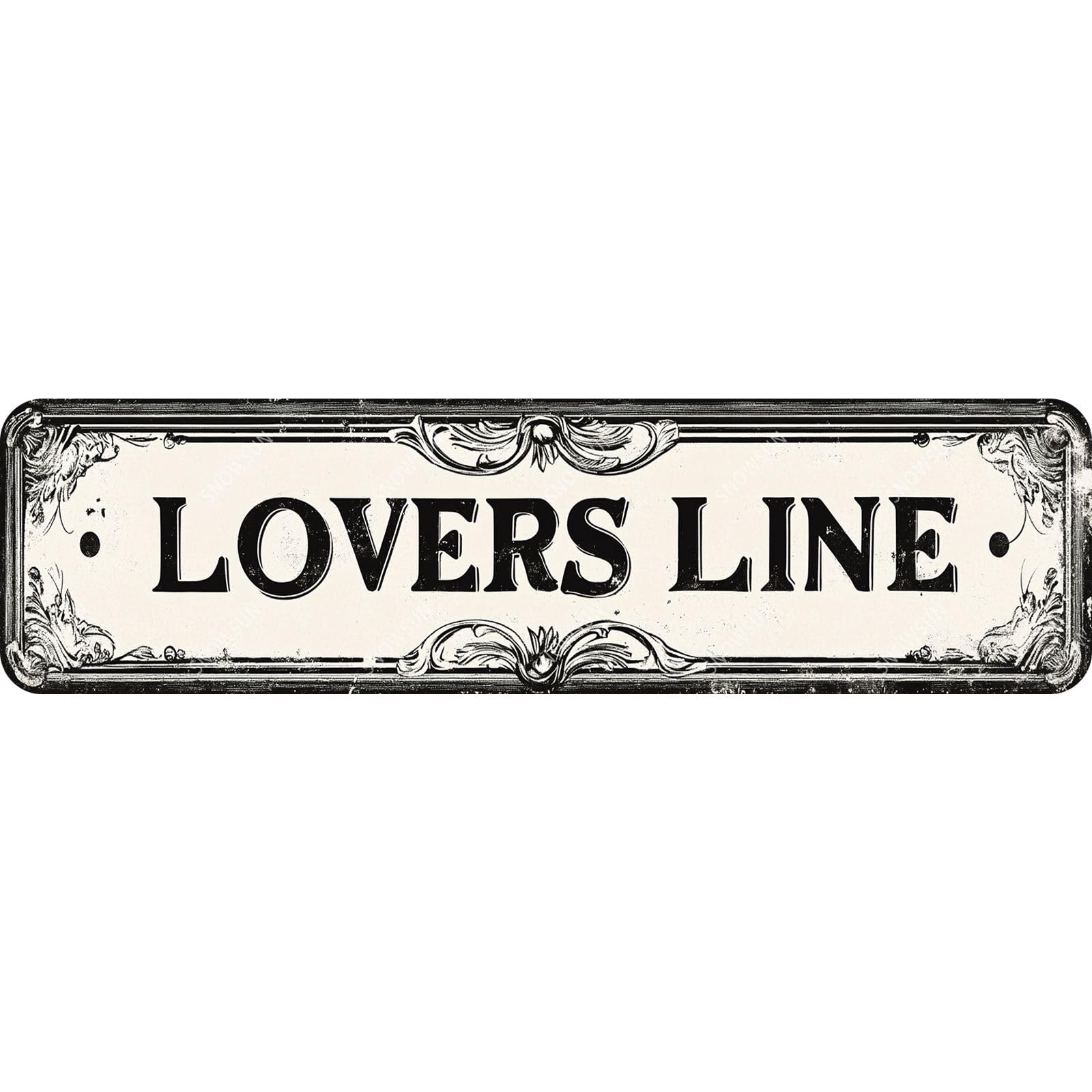 Lovers Line Street Tin Sign Aluminum Metal Sign Wall Decor for Home Farmhouse Bar Cafe Fence Yard Decor 4x16 Inch