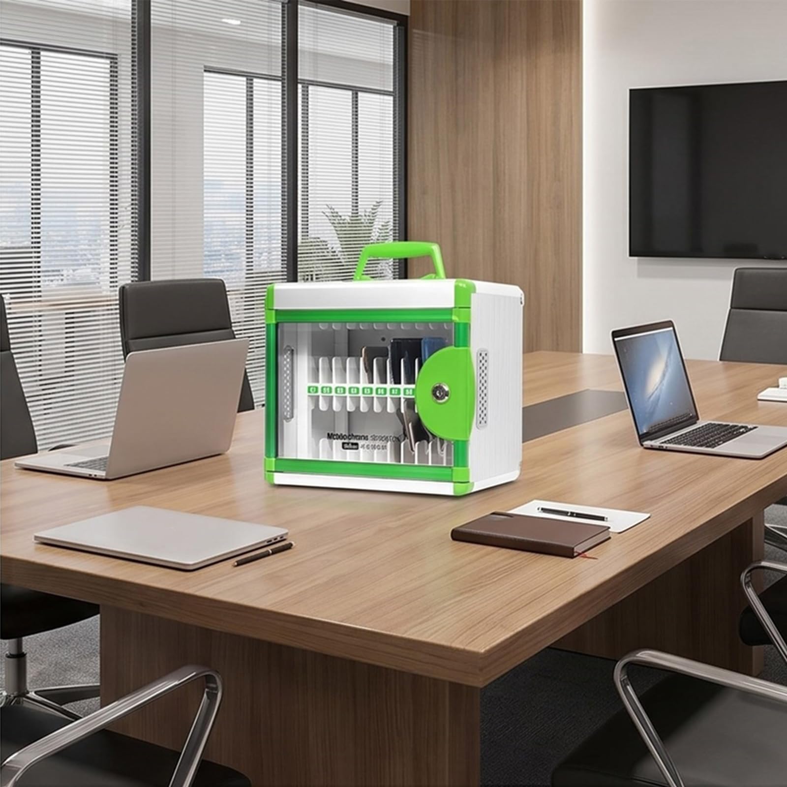 Caja de seguridad de aluminio con 24 bolsillos para teléfono con llaves para la gestión de dispositivos en áreas compartidas, estructura de almacenamiento de dispositivos para estudiantes