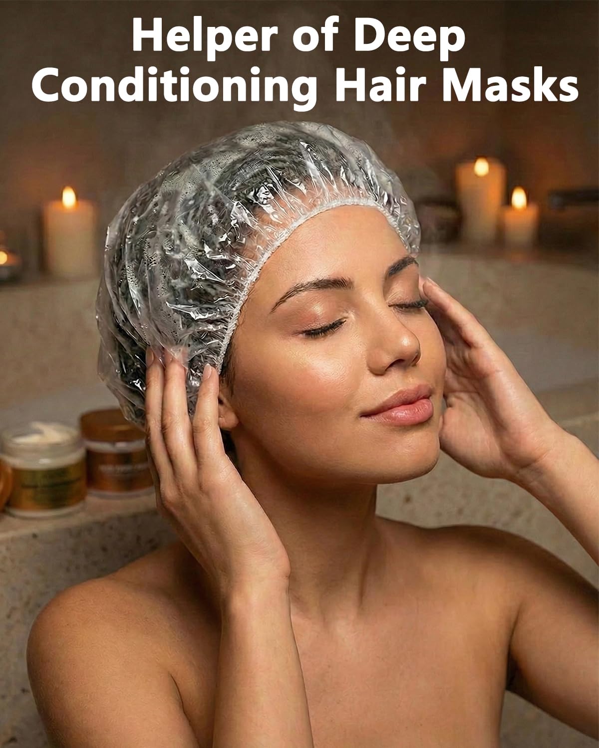 Disposable Shower Caps - Keep Hair Dry & Protected -2 Disposable Shower Caps - Keep Hair Dry & Protected -2