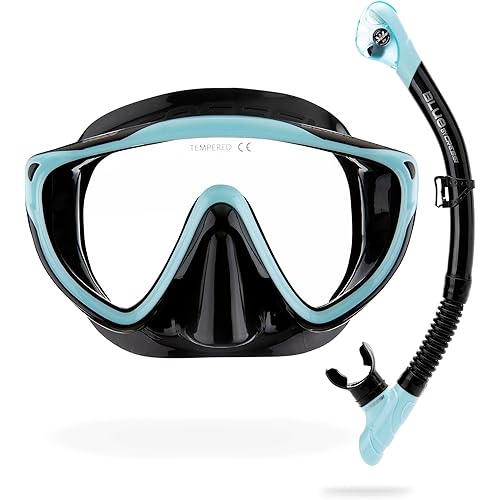 CRESSI Adult Wide View Single Lens Comfortable Snorkeling Mask & Dry Snorkel - Tino & Scilla: Made in Italy