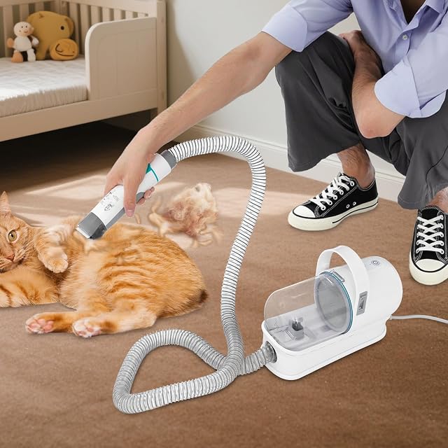 Foto 2 de 8 de Cortapelos para perros 7 en 1, con aspiradora, para pelo de animales, gato, cortapelos para perros