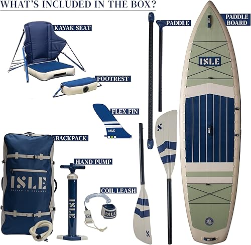 Miniatura 3 de ISLE Switch - Tabla de remo híbrida inflable para kayak, 2 en 1, paquete de tabla de kayak y remo, incluye asiento de kayak, paleta, bomba de mano,