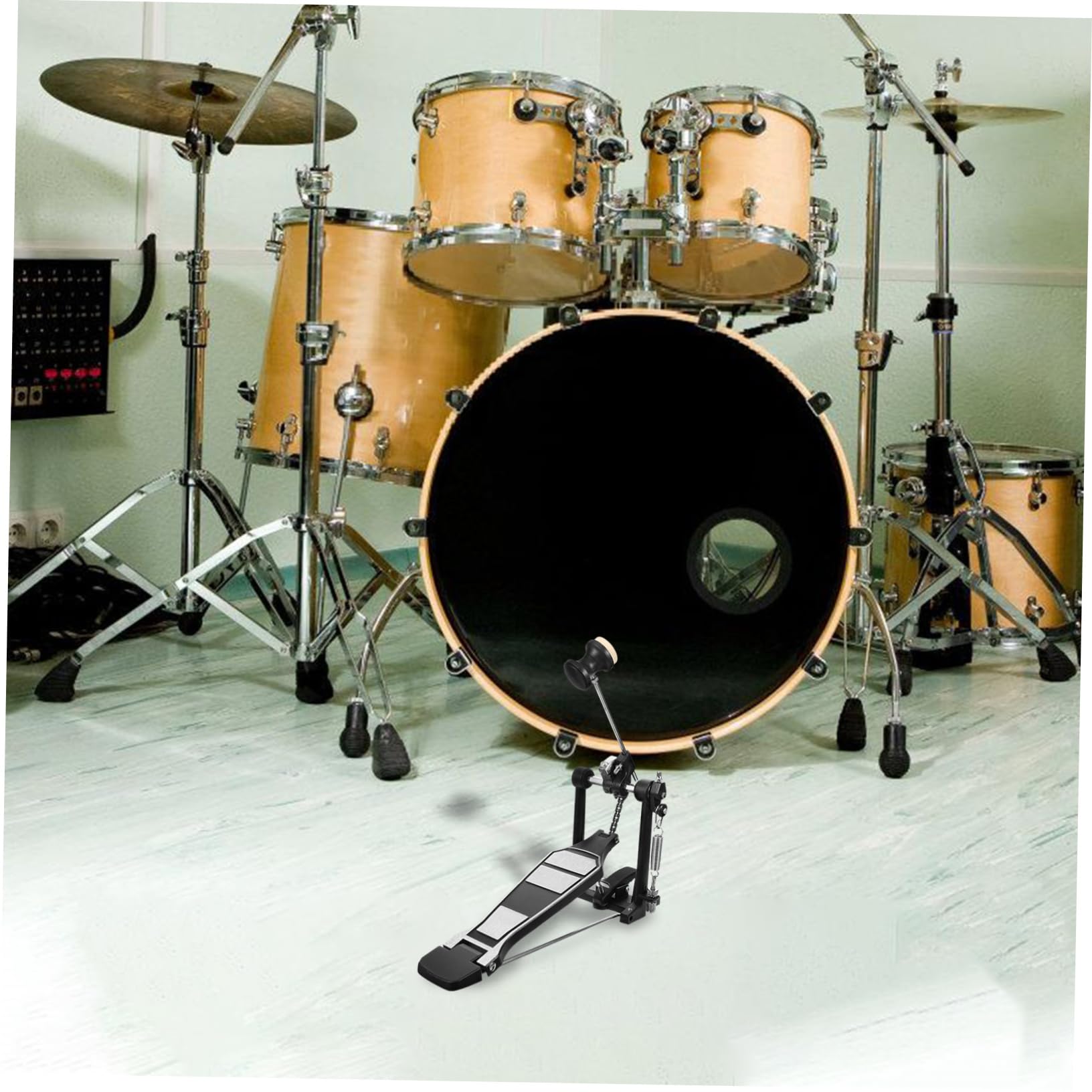 Pedale e Base Allargata in Lega di Alluminio Design Antiscivolo Molla Regolabile per Cassa per Tecnica di Pedalata Jazz e Batteria Elettronica