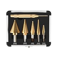 Vista 12 de ZELCAN Broca escalonada de cobalto M35 de 13 tamaños, broca de 1/8 a 1/2 pulgada de cuatro espirales para metal, broca escalonada HSS recubierta