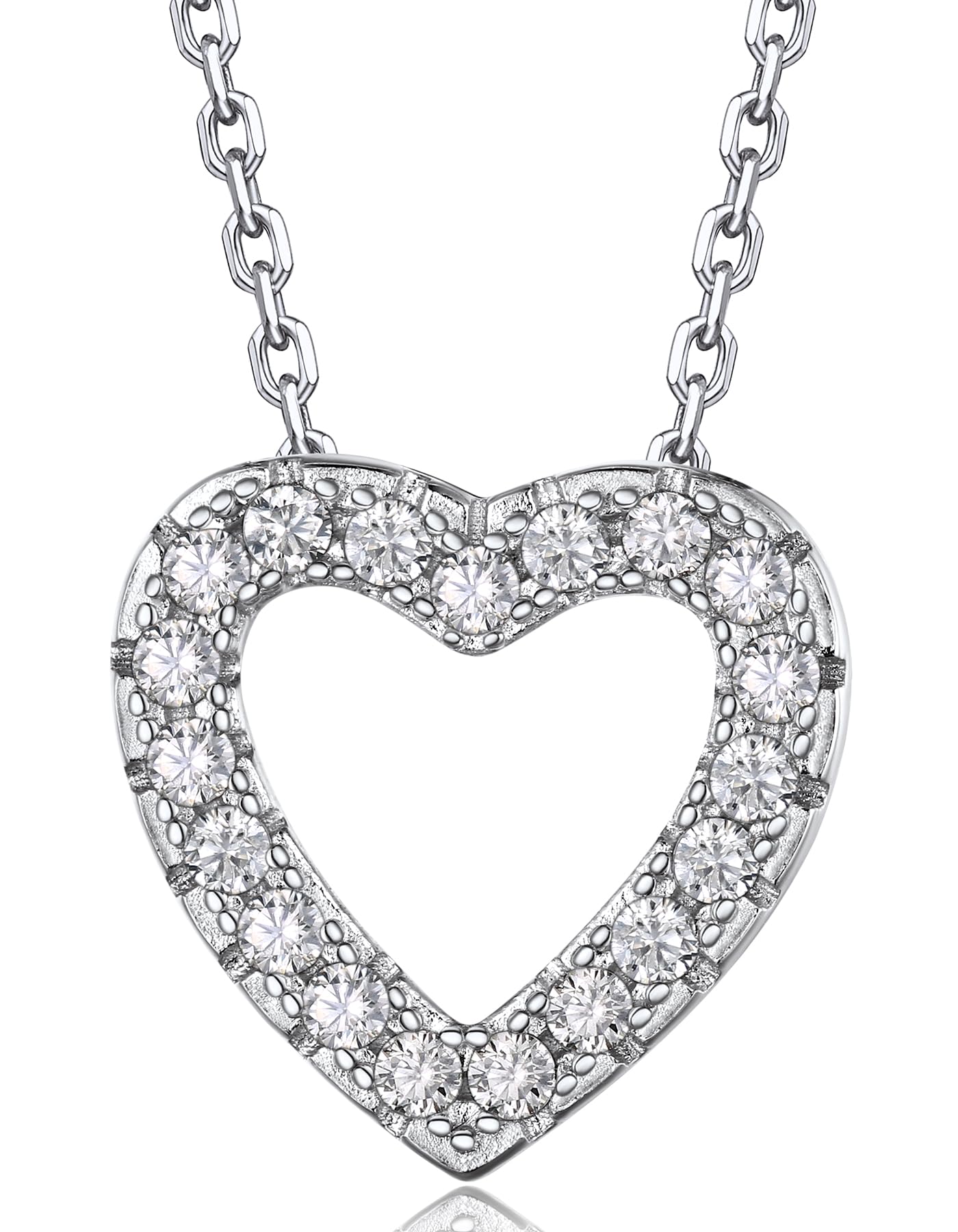 MomentWish Collana Donna Cuore, Regalo Femminile, Collana argento 925 donna Collana Moissanite Diamanti Donna, VVS1 D Colore Ciondoli per Collana Regalo per Donne Fidanzata Festa Della Mamma