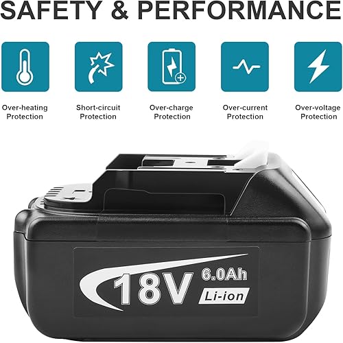 Miniatura 5 de ARyee Batería de repuesto de 18 V 6.0 Ah para Makita 18V LXT compatible con BL1860 BL1850 BL1850B BL1845B BL1840 BL1840B BL1830 BL1820 BL1815 iones