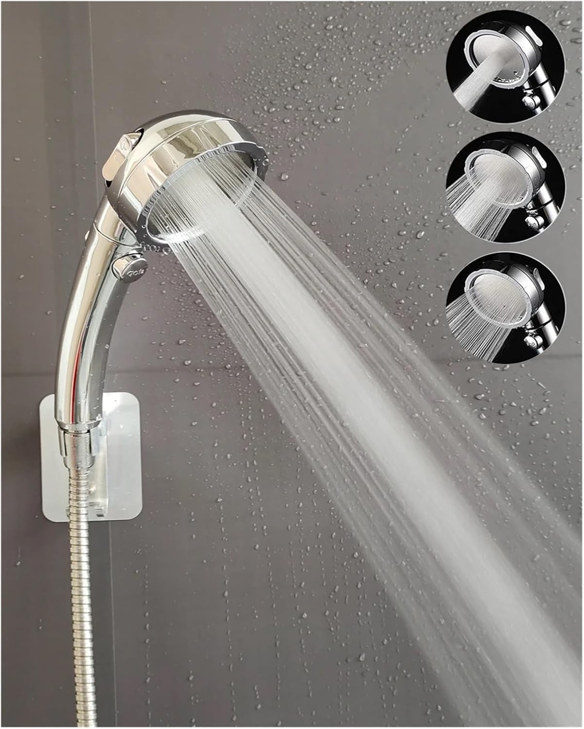 Shower Head High Pressure Bathroom Shower Head 3 Modes Adjustable Water Saving Rain Luxury Home Hotel Silver Sprayer Bathroom Accessories