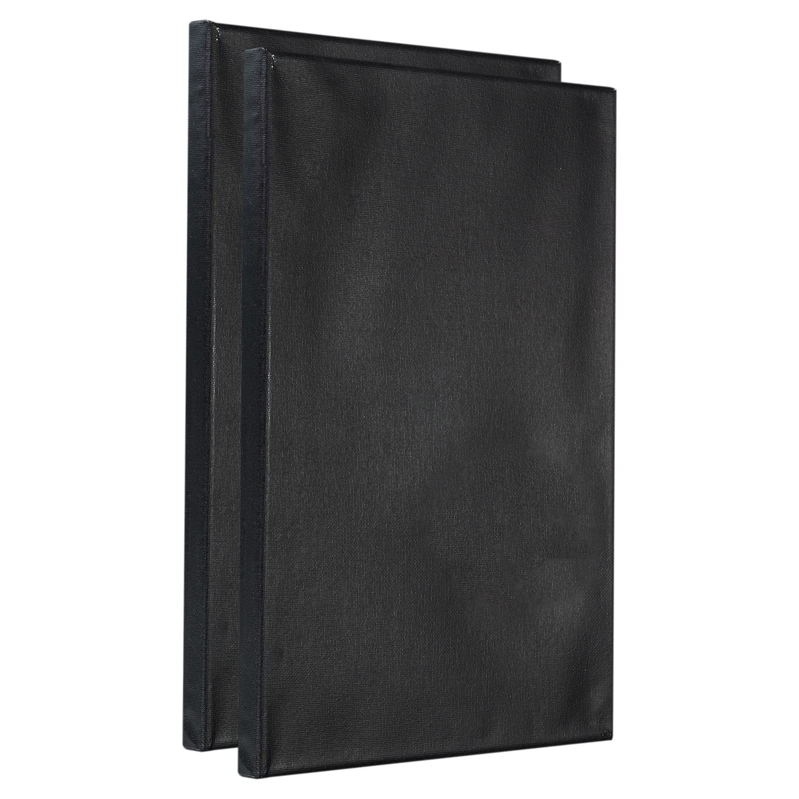 Toile noire 20x30 cm à peindre avec cadre en bois lot de 2 rectangulaires PATIKIL