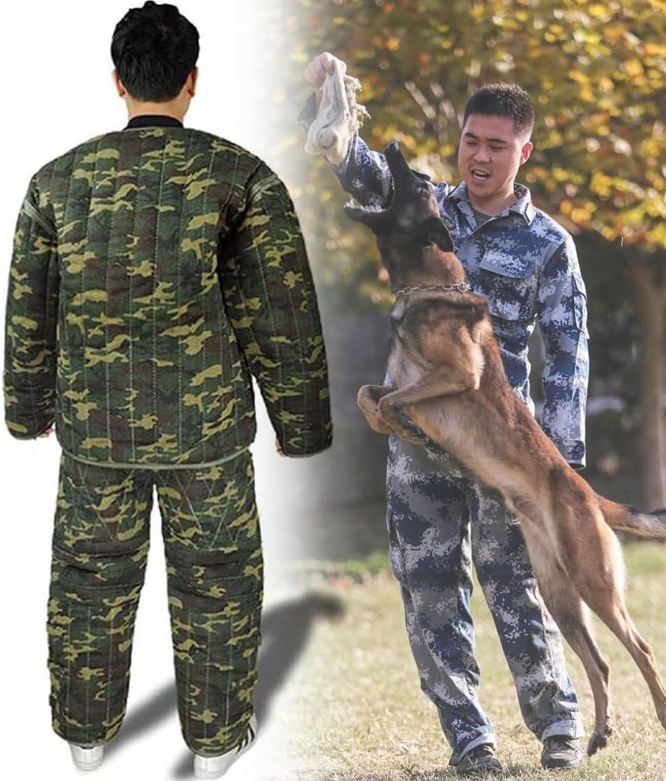 Training Military Dog ​​Protective Clothing for Training & Protection， Professional Dog Bite Sleeves Suit Body Protection Police Dog Training Bite Suit