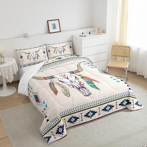 Miniatura 10 de Juego de edredón de vaquero, tamaño Queen, juego de ropa de cama de herradura con estrellas del oeste de Texas para adultos, hombres y niños, ropa