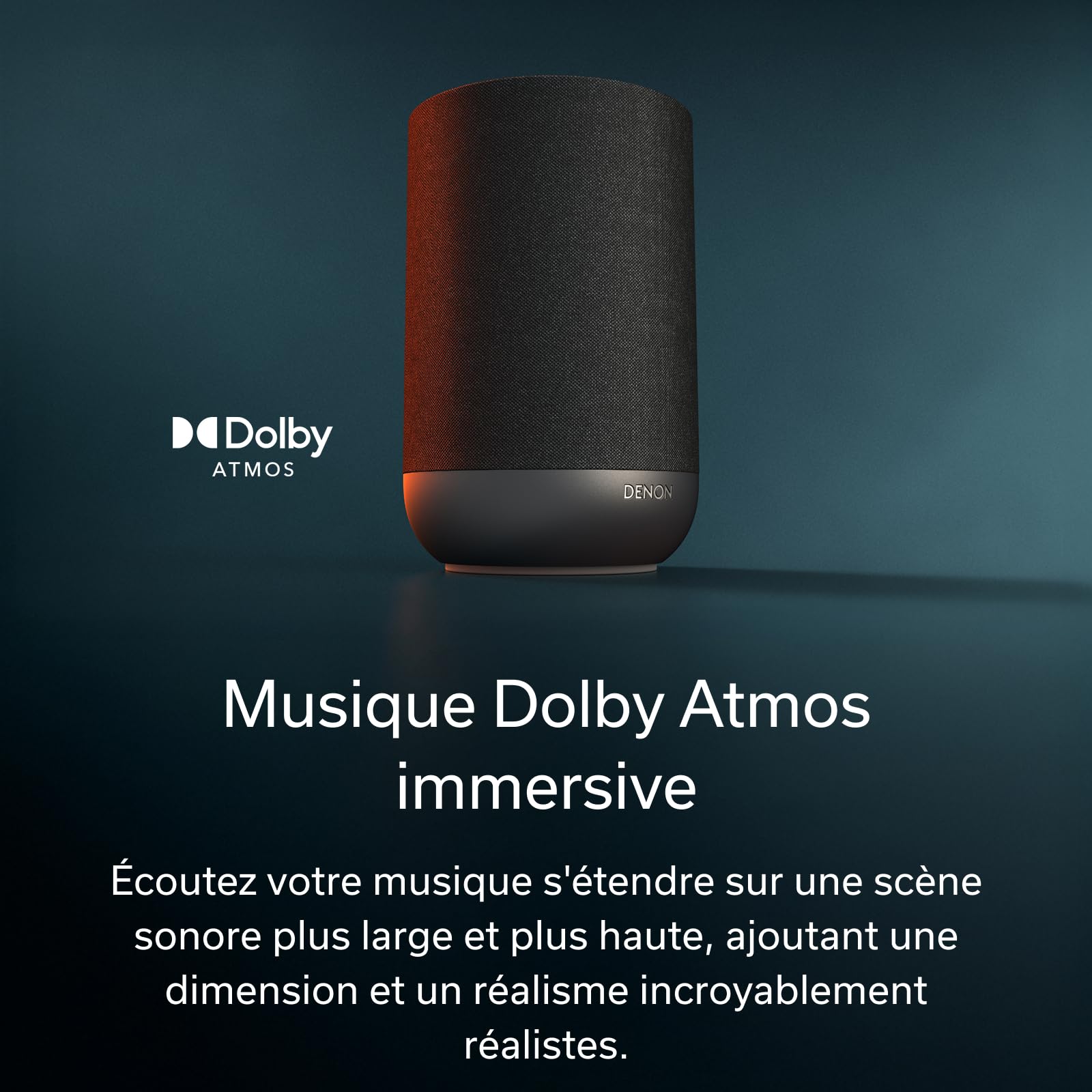 Denon Home 200 Enceinte Bluetooth Connectée avec HEOS, Dolby Atmos Music, WiFi Speaker sans Fil, Enciente Puissante, AirPlay 2, Streaming Haute Résolution - Noir