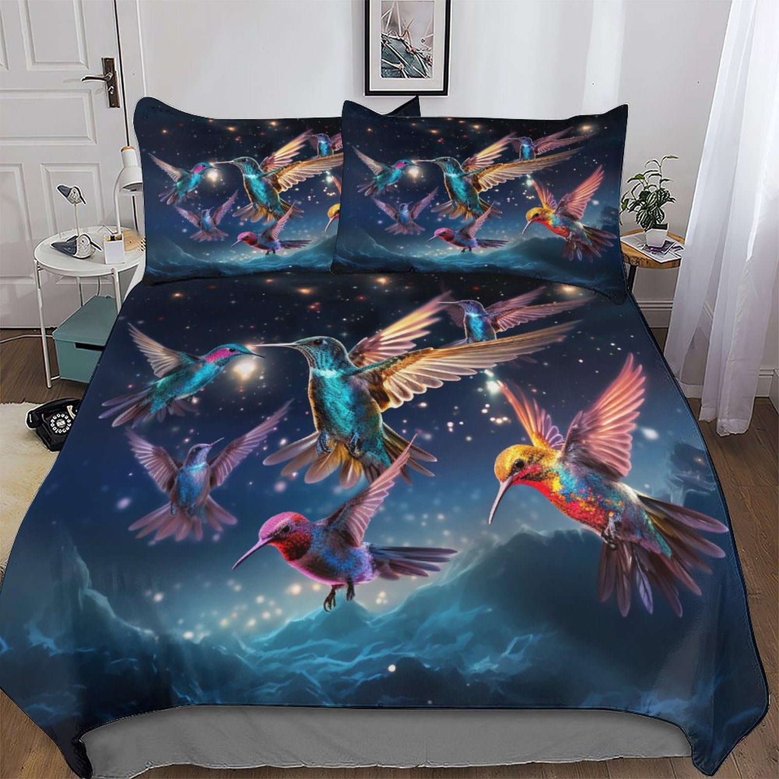 Housse de couette oiseau mignon microfibre hypoallergique pour stopper les allergies au lit