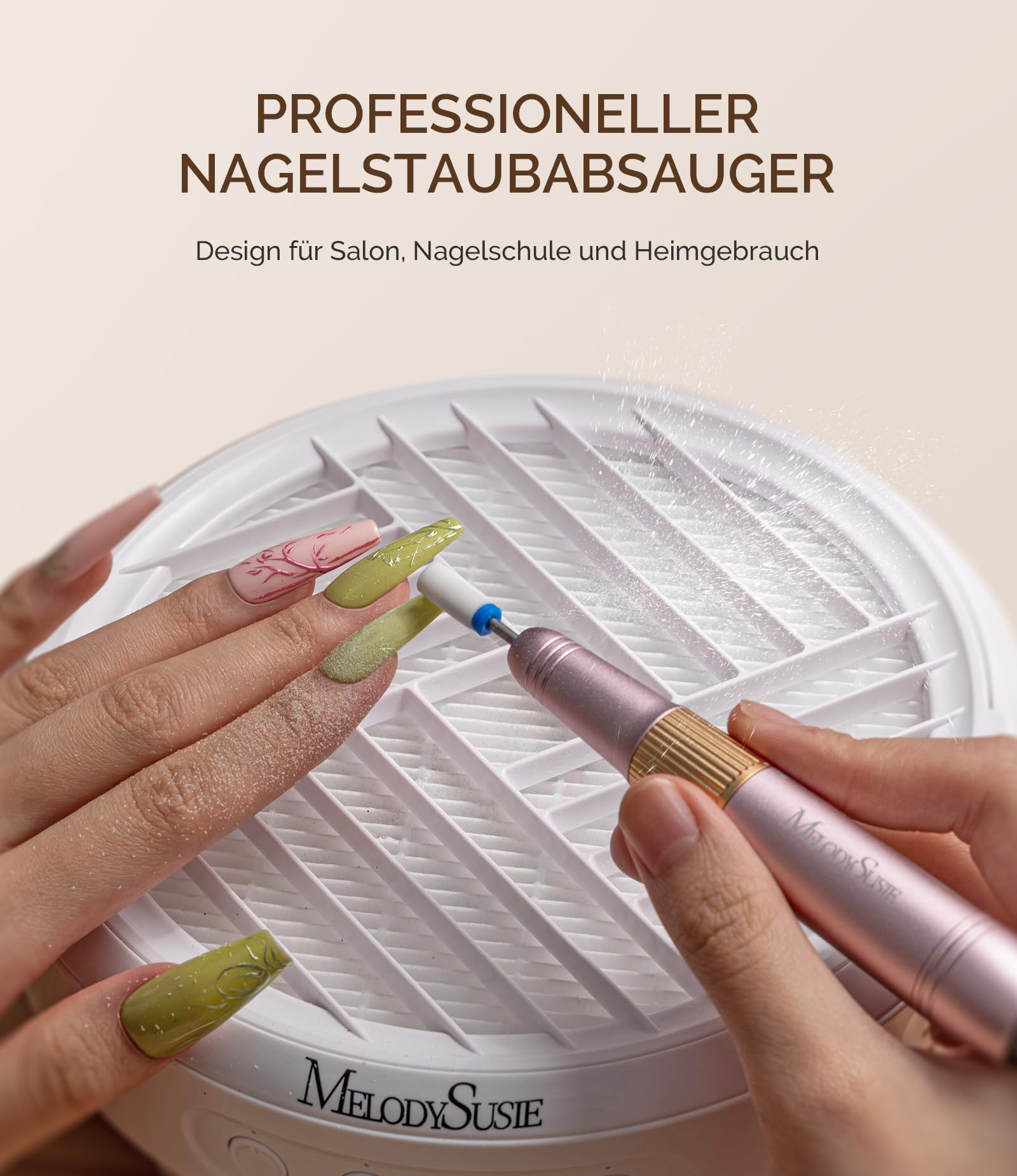 MelodySusie SC300F Nagelfräser + Hpro Staubabsaugung für Nägel + 21 Stück Nagelfräser Aufsätze