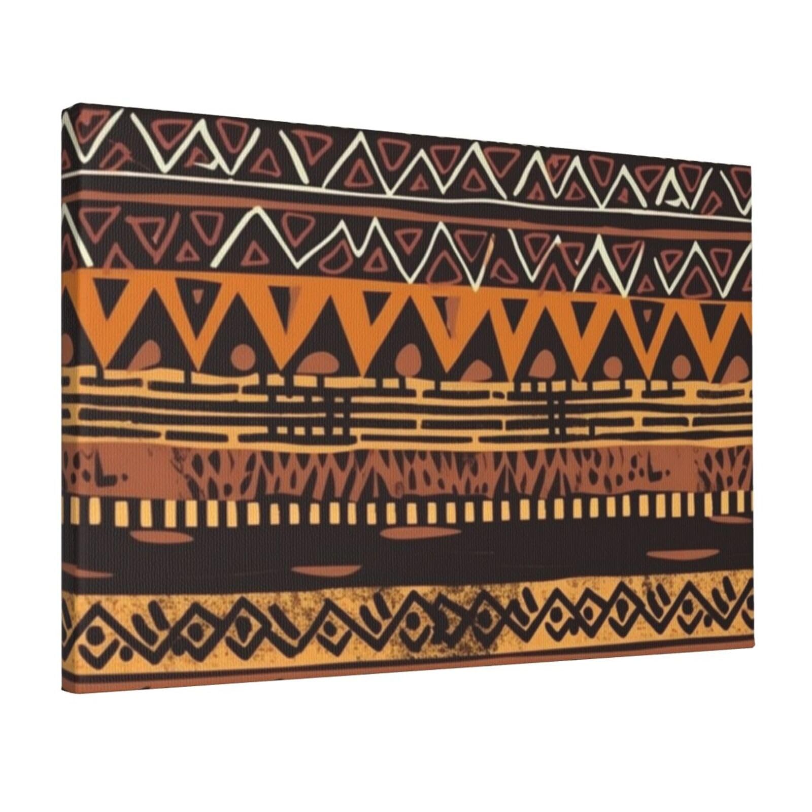 KLOPH African Mud Cloth Tribal Canvas Wall Art for Living Room 12"x18" Modern Artwork Painting for Bathroom Hanging Canvas Prints Aesthetic Wallart for Bedroom Kitchen Office Wall Decor