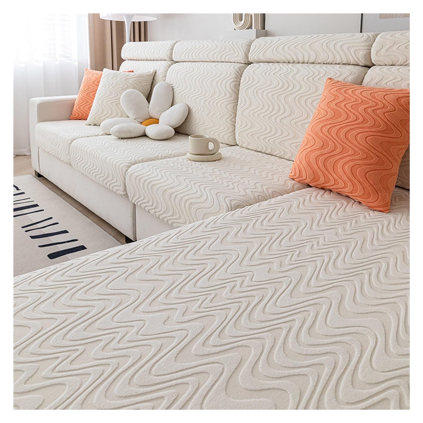 Housse de coussin de canapé extensible pour rénover un salon familial