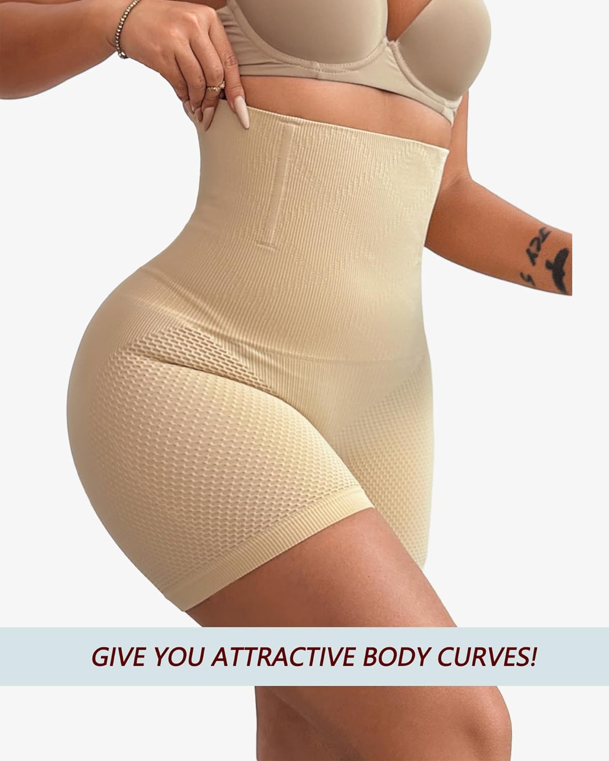 Tummy Control High Waisted Shapewear Shorts - Body Shaper Girdle for Women - Image 3