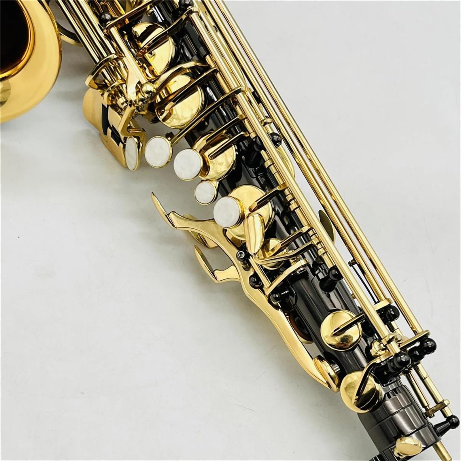 Saxofón Afinador De Saxofón Alto Eb Viento De Madera Profesional, Chapado En Níquel Negro, Dorado, Con Funda De Cuero, Accesorios