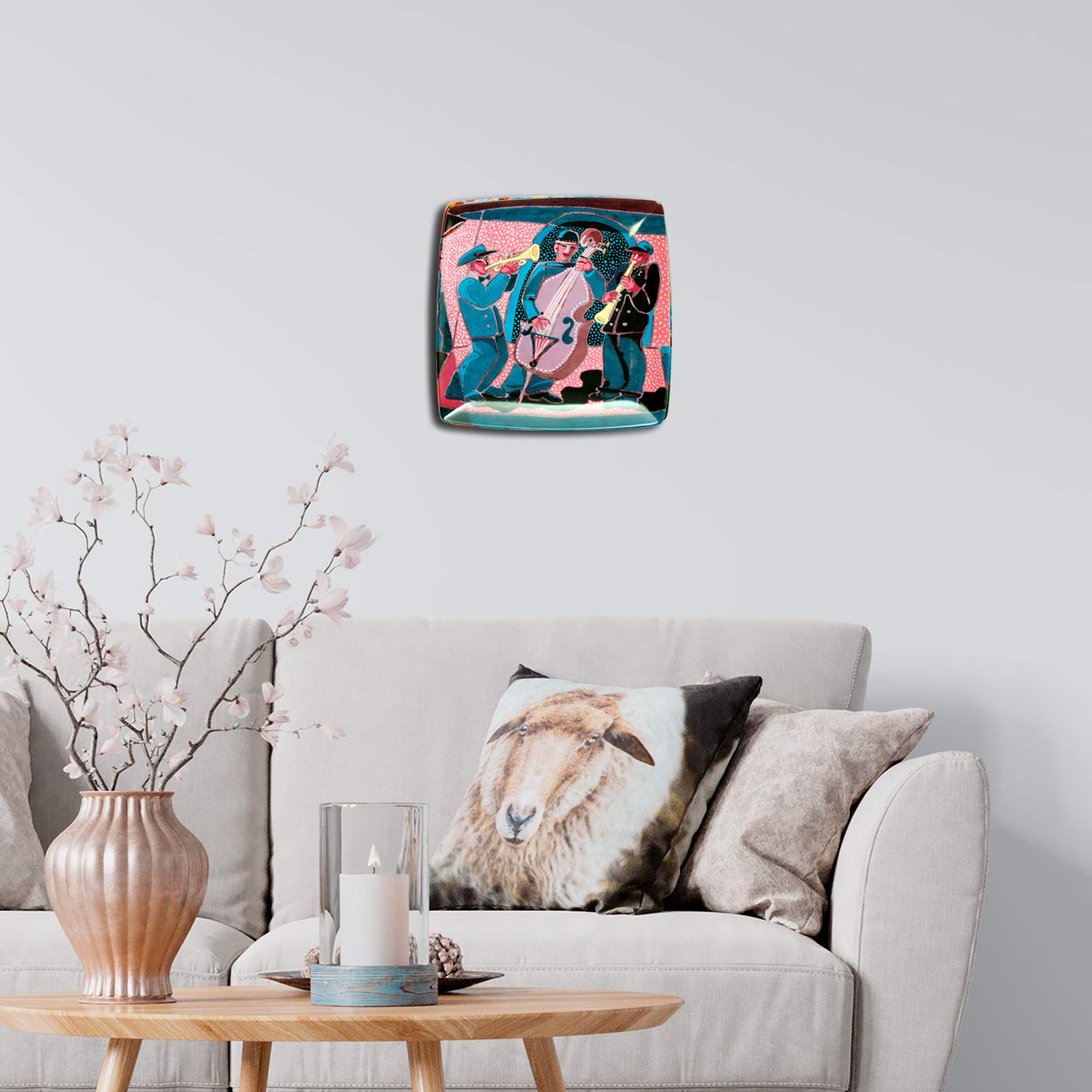 Plato Decorativo de la Obra “Jazz en Streckstrump” de Virxilio Elegancia y distinción en tu Mesa o para decoración como adorno en la pared Obra de Arte Limitada y numerada
