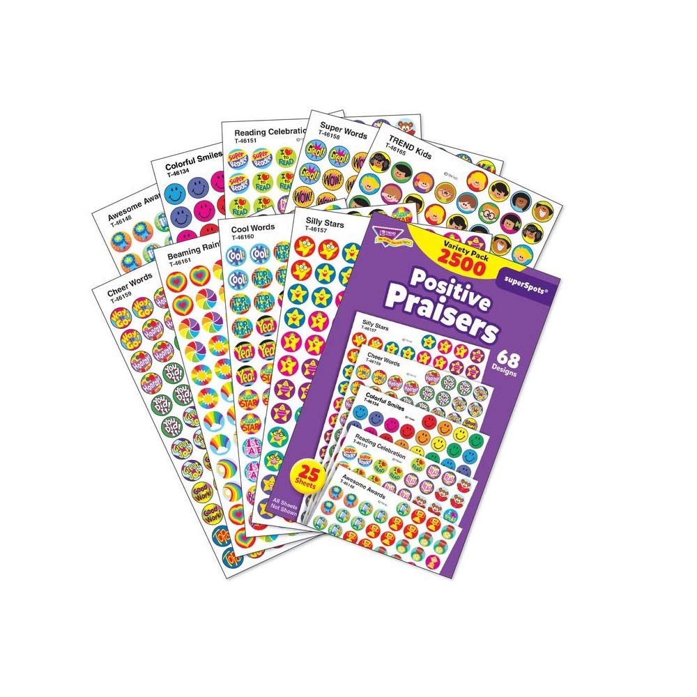 TREND ENTERPRISES Superspots Aufkleber „Reading Celebra“ – 800 Sticker In 6 Designs, Säurefrei & Ungiftig