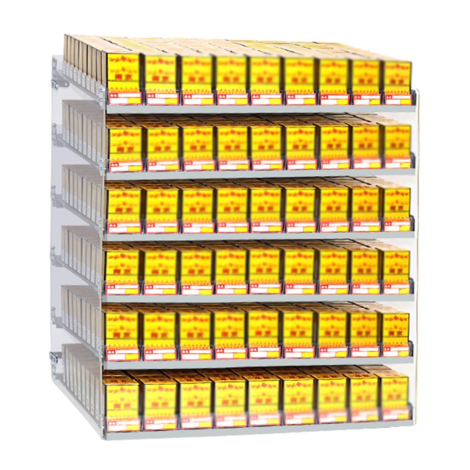 Présentoir à cigarettes mural transparent 57x29x28 cm à poussoir automatique