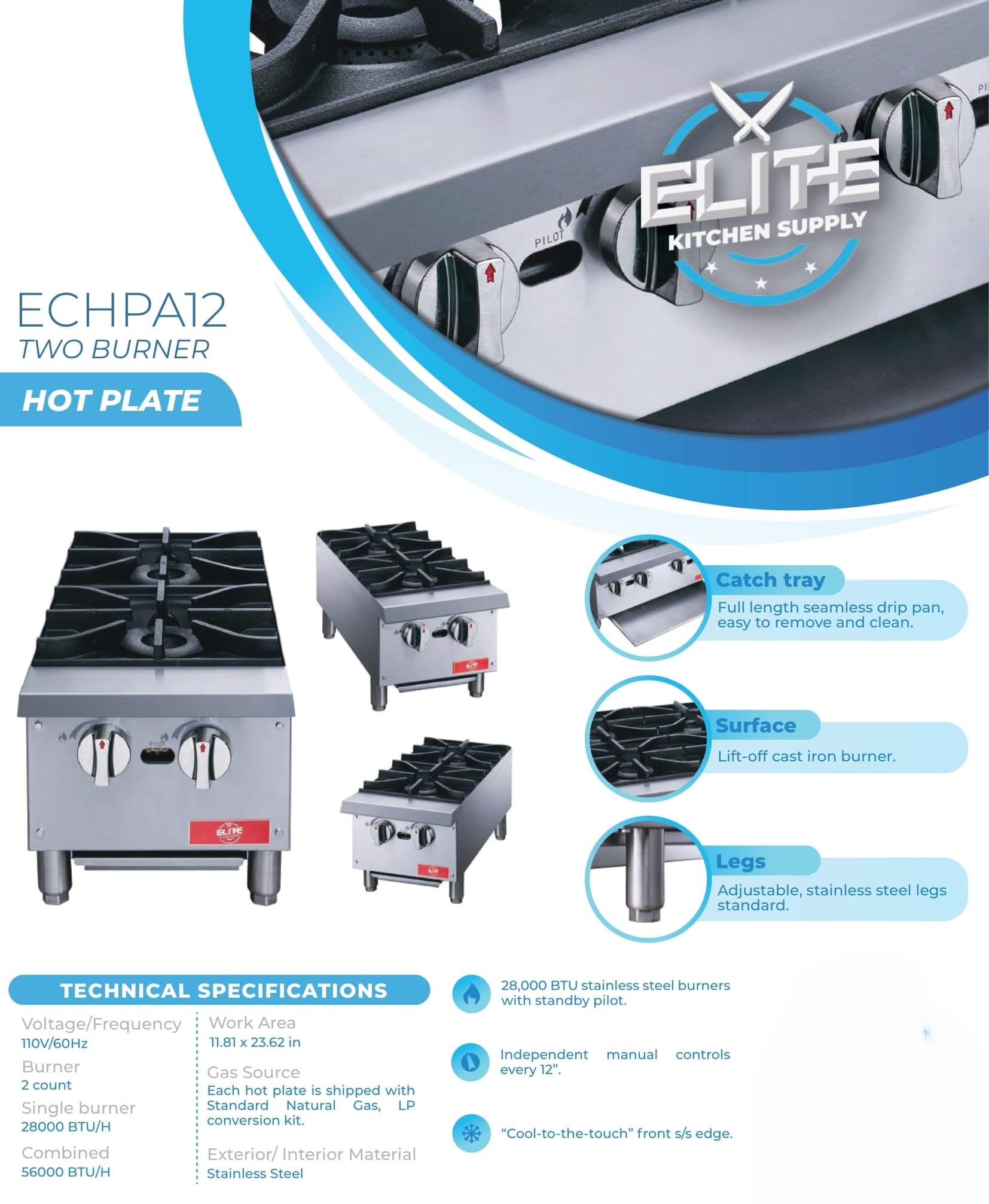 Commercial Hot Plate, ETL 12