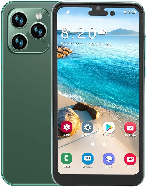 Dpofirs I14pro Max Smartphone 4G Mobile Phones, Android 11 SIM Free Unlocked, 4000mAh Dual SIM Phone 4GB+64GB with 6.1in Screen, 8MP+16MP Camera, Face unlocking, GPS(Dark Green)