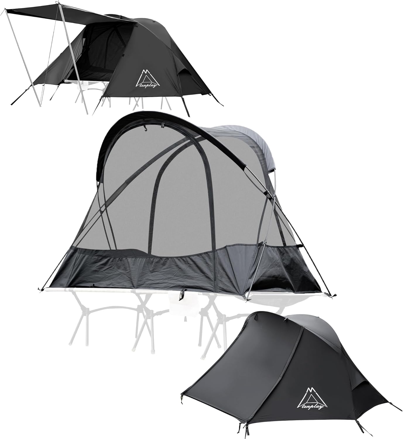 TENPLAY Cot Tent,Camping Tent,Backpacking Tent,3 Way Tent,Solo Tent,1 Person,Quick Setup,70D Nylon,pu5000mm,UV Cut,7001 Aluminium,Ultralight,Compact,Outerdoor,Hiking,Travel,Mountaineering