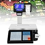 Dual Screen Weighing Scale for Retail with Price Calculation and Label Printing Digital Barcode Scale for Supermarkets and Commercial Use