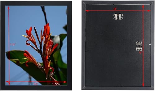 Miniatura 2 de marco de fotos de 10x12 pulgadas, exhibe fotos de 10 x 12 sin paspartú, marco de madera para pared, montaje en pared, negro