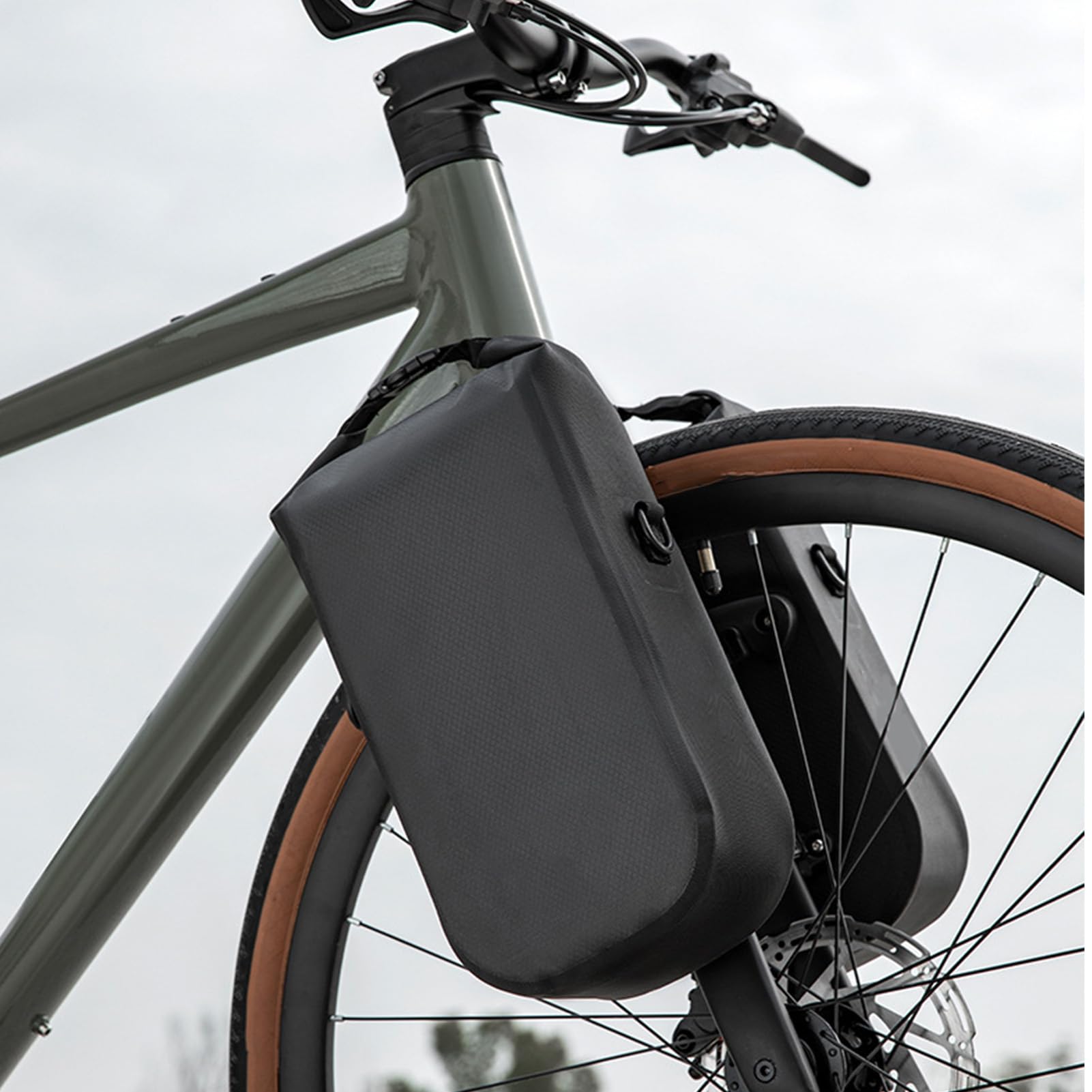 Borsa Per Foŕcella Anteriore - Coppia Di 2 Borracce Impermeabili Per Ciclismo | Sacche Per Portapacchi Dotate Di Maniglia Doppia E Cinğhia A Spalla | Per Manubrio Di Mountain Bike E Bici Da
