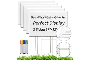 Signs for Party, Pack of 5 Yard Signs with Stakes