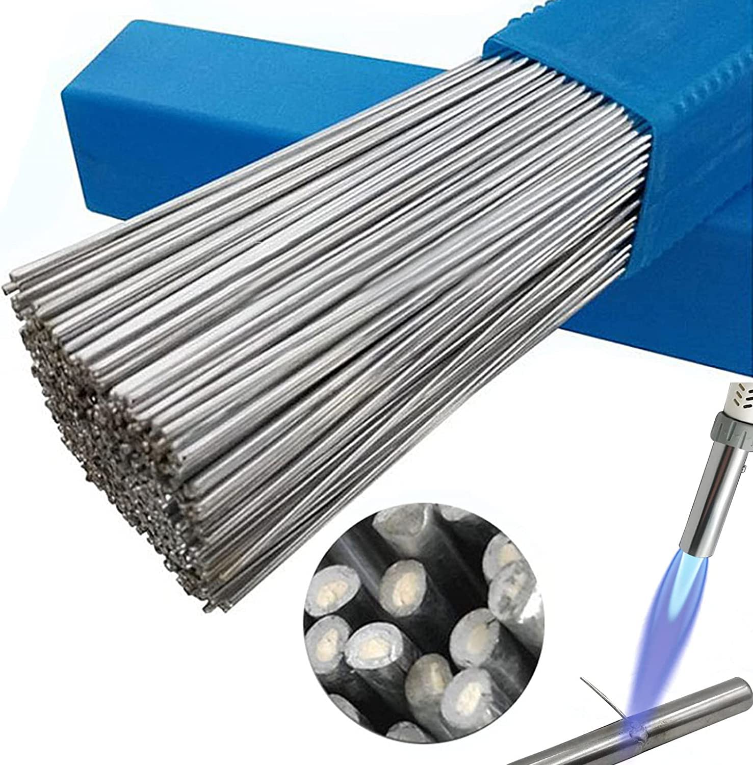 Metal Universal Welding Wire 2 mm,Solution Welding Flux-Cored Rods No Flux Required,Flux Core Welding Wire,Super Low Melting Point Excellent Corrosion Resistance (30 Pcs)
