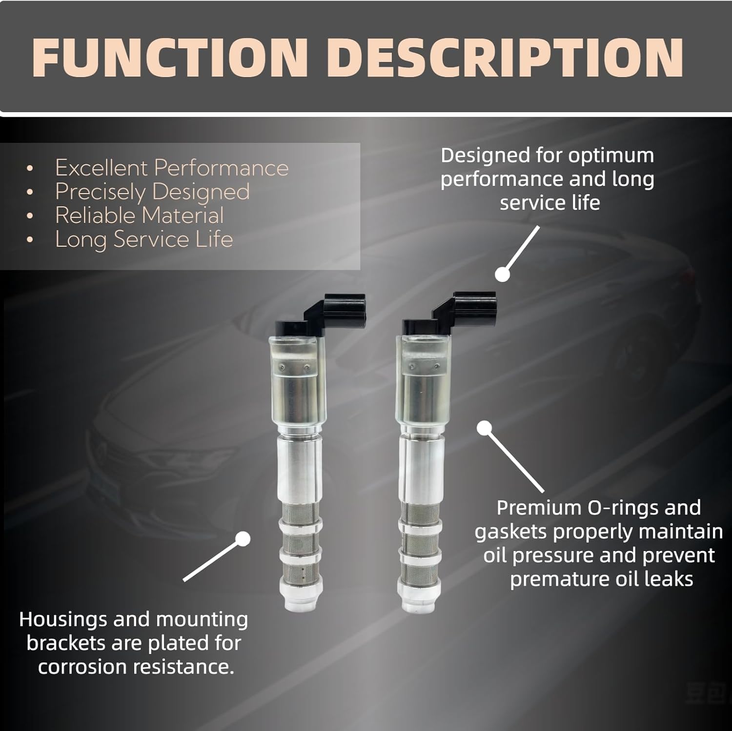 Engine Variable Valve Timing Solenoid VVT 2-pc Compatible with IMPALA MALIBU EQUINOX G6 CTS VUE COLORADO TRAVERSE ACADIA CAMARO LACROSSE TERRAIN SRX ENCLAVE RENDEZVOUS CAPRICE 3.0L 3.6L 2.8L 3.2L