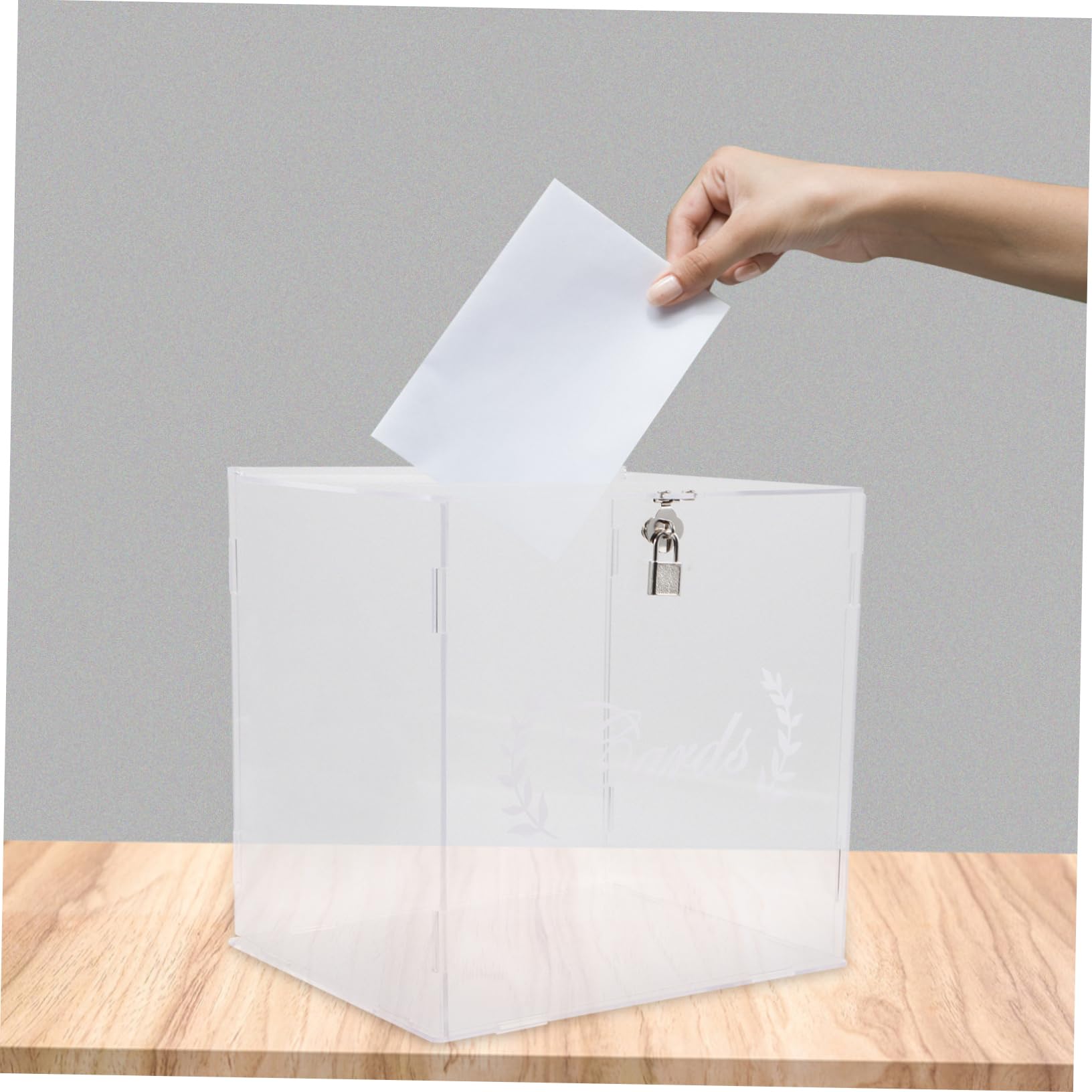 Urne Acrylique Transparente pour Cartes de Mariage et Fête