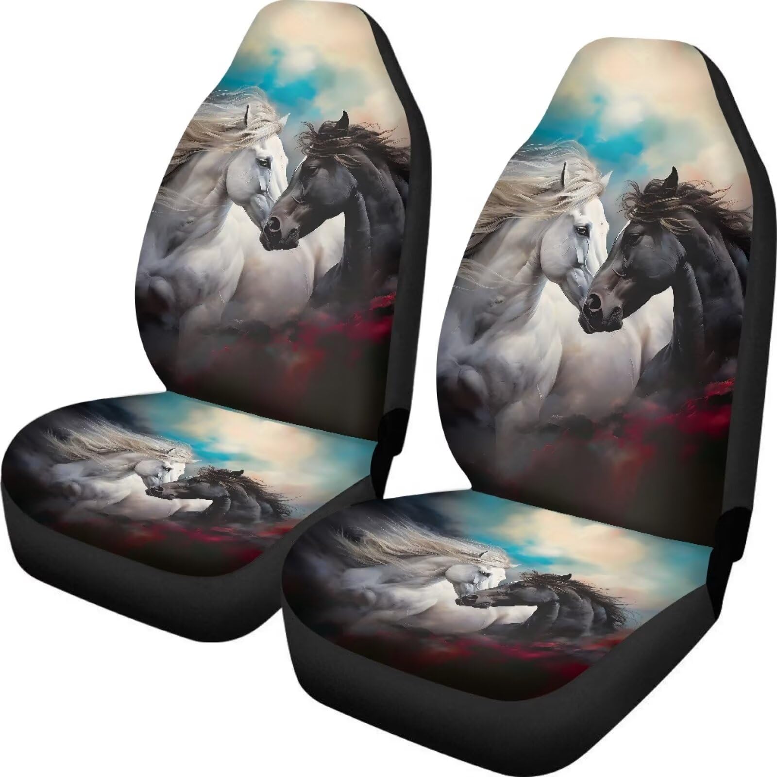 Showudesigns Universal Car Seat Cover Full Set Flower Bee Print Front Seat Covers 2 pc Protector Car Mat Covers, Fit Most Vehicle, Cars, Sedan, Truck, SUV, Van Yellow — view 30