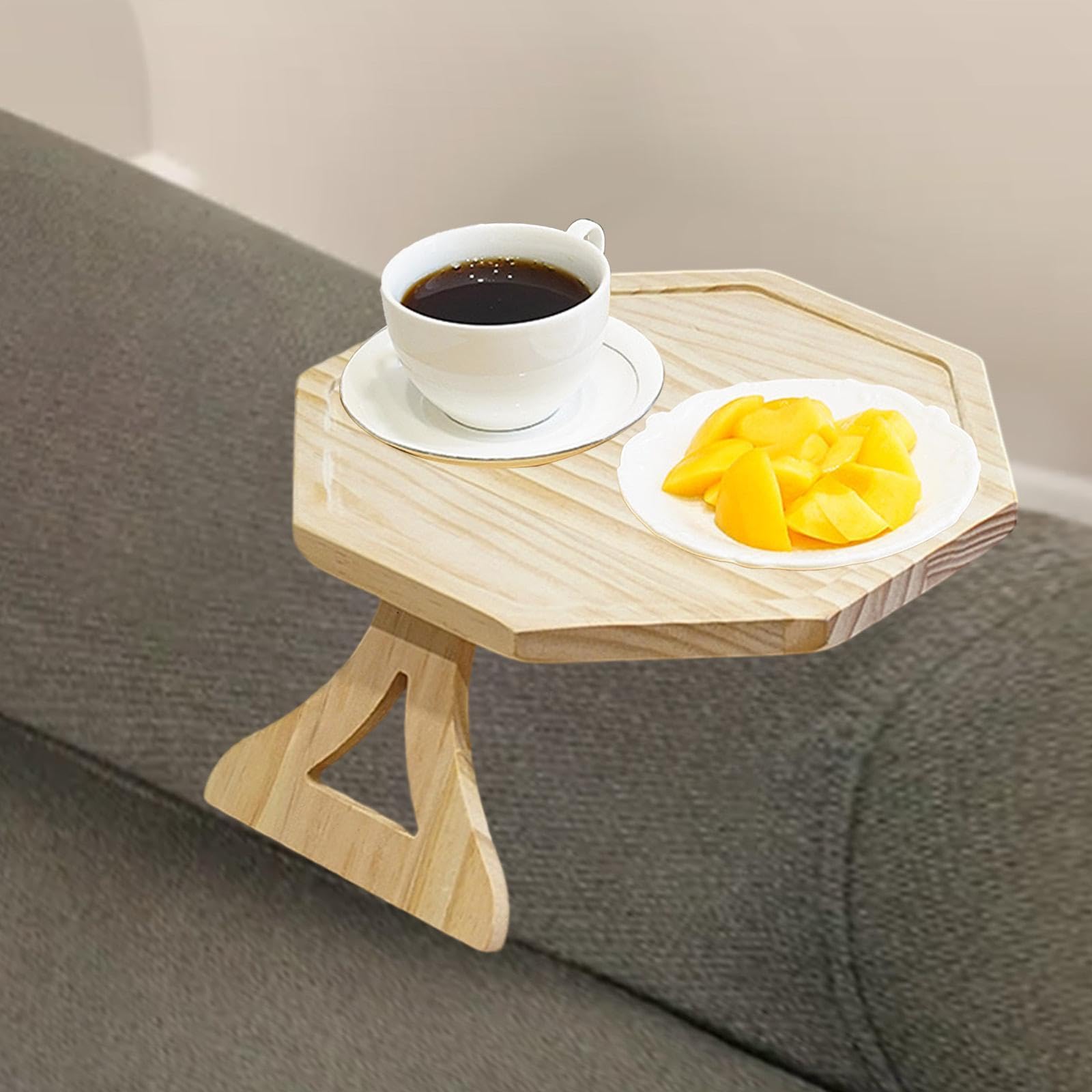 Bandeja de madera para reposabrazos de sofá, ideal para bebidas, aperitivos y teléfono, accesorio práctico y elegante para el hogar para sala de estar, sofá y entretenimiento