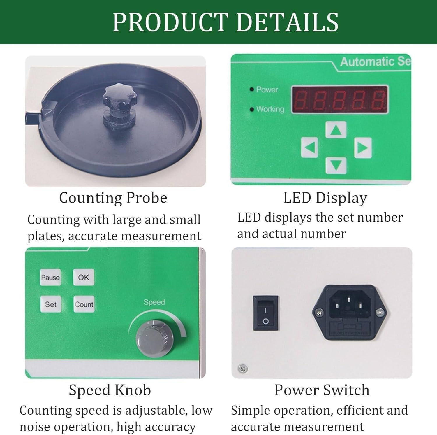 Microcomputer Particle Counting Machine – Automatic Seed Counter with Adjustable Speed and LED Display for Large, Medium, and Small Seeds