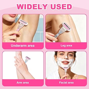 8 Pcs Replacement Razor Blades for Gillette Venus Women's Razor Blades Refills Extra Smooth 3 Layer Blade Design Comfort Glide Razor Heads Pivoting Head for Beach Party Travel Daily Use
