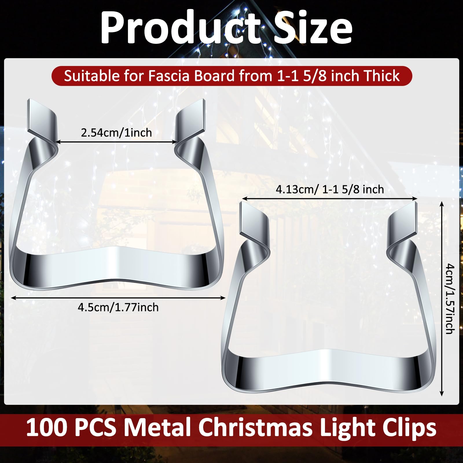 50 Weihnachtslicht-Clips – Für Dachrinne & Traufe (2,5-4,8 Cm Dick), Schnell Befestigt