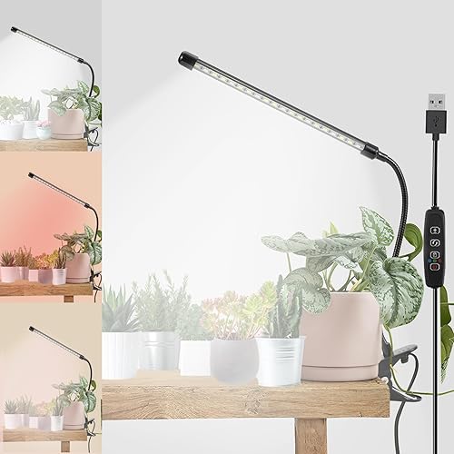 Miniatura 16 de 40W Luz de Crecimiento LED para Plantas, Luces de Crecimiento de Espectro Completo para Plantas de Interior, ENCENDIDO/APAGA AUTO con Temporizador