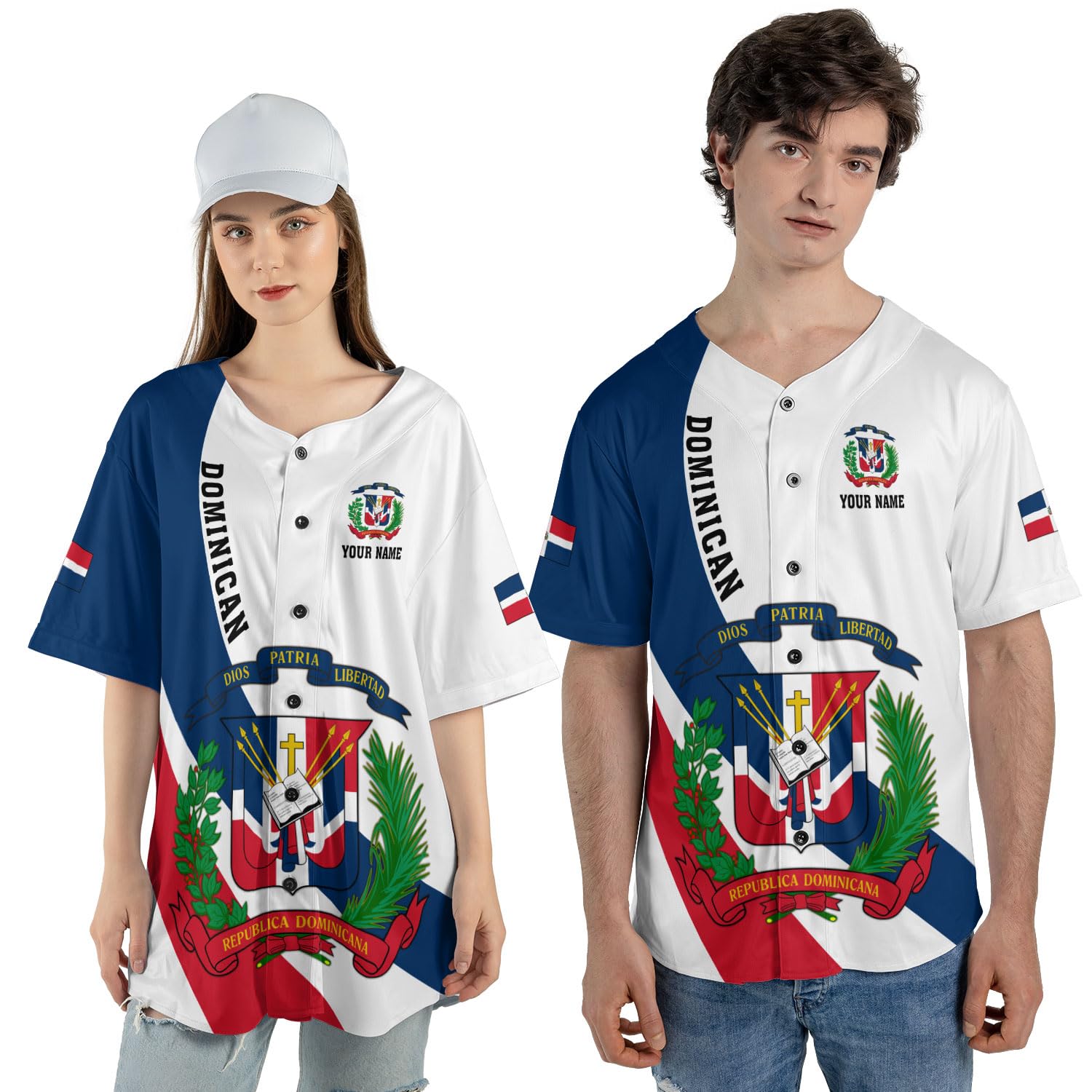 Custom Dominican Republic Baseball Jersey Dominicana Shirt Gifts for Men Women Personalized Name Republica Dominican Jerseys (Polyester, BJ386)