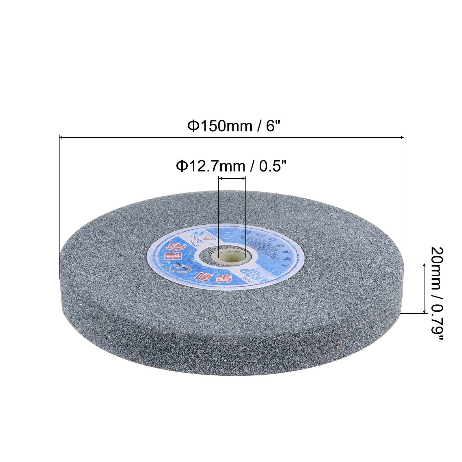 QUARKZMAN Schleifbockscheibe 150 x 12.7 x 20 mm, 60 Körnungen Braune Korund-Bank-Schleifscheiben für Kohlenstoffstahl, legierten Stahl