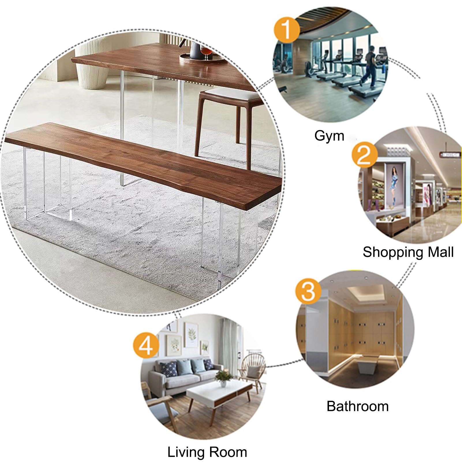 Panca da tavolo da pranzo, panca in legno stile rustico, panca da fondo letto, panca da pranzo in stile moderno di metà secolo, per sala da pranzo, soggiorno, corridoio, cucina, ingresso (160x32x45