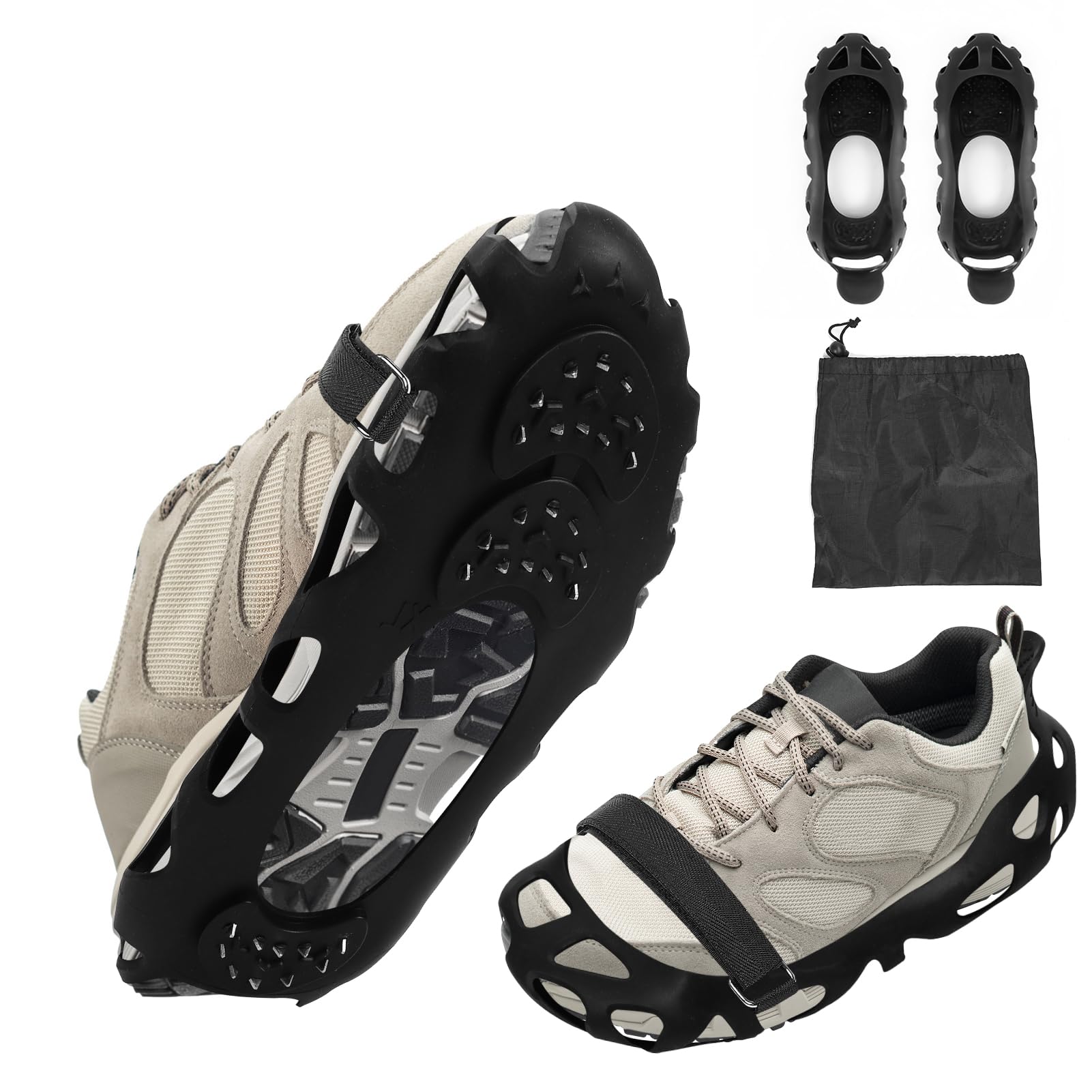 2 Paires De Crampons Pour Bottes De RandonnéE Crampons à Neige 10 Dents