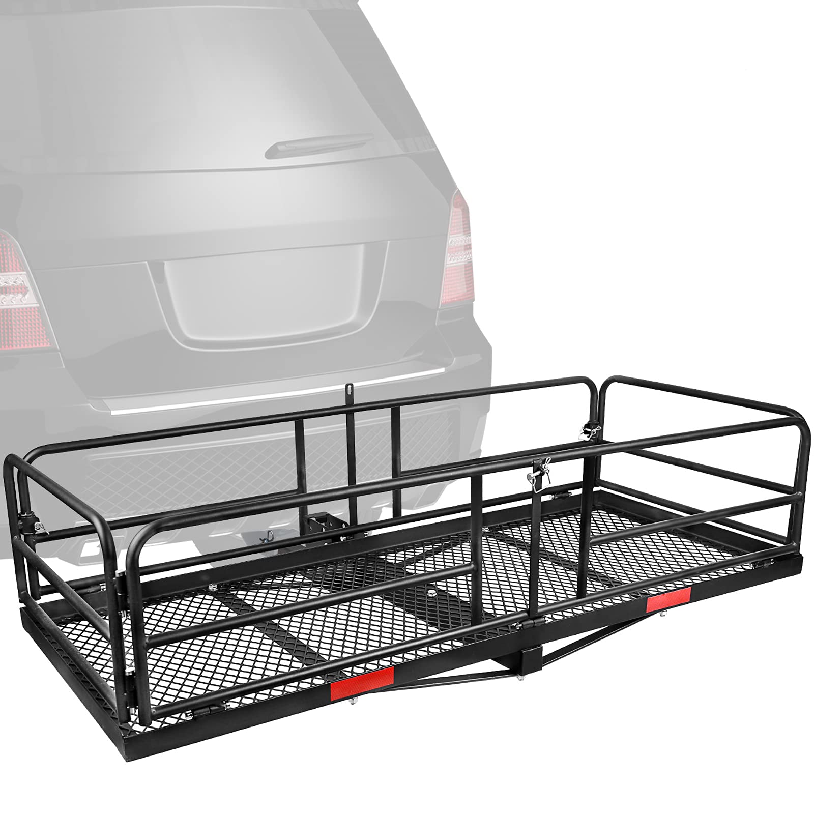 Buy XCAR Hitch Mount High Side Cargo Carrier Rack 360 Lbs Folding