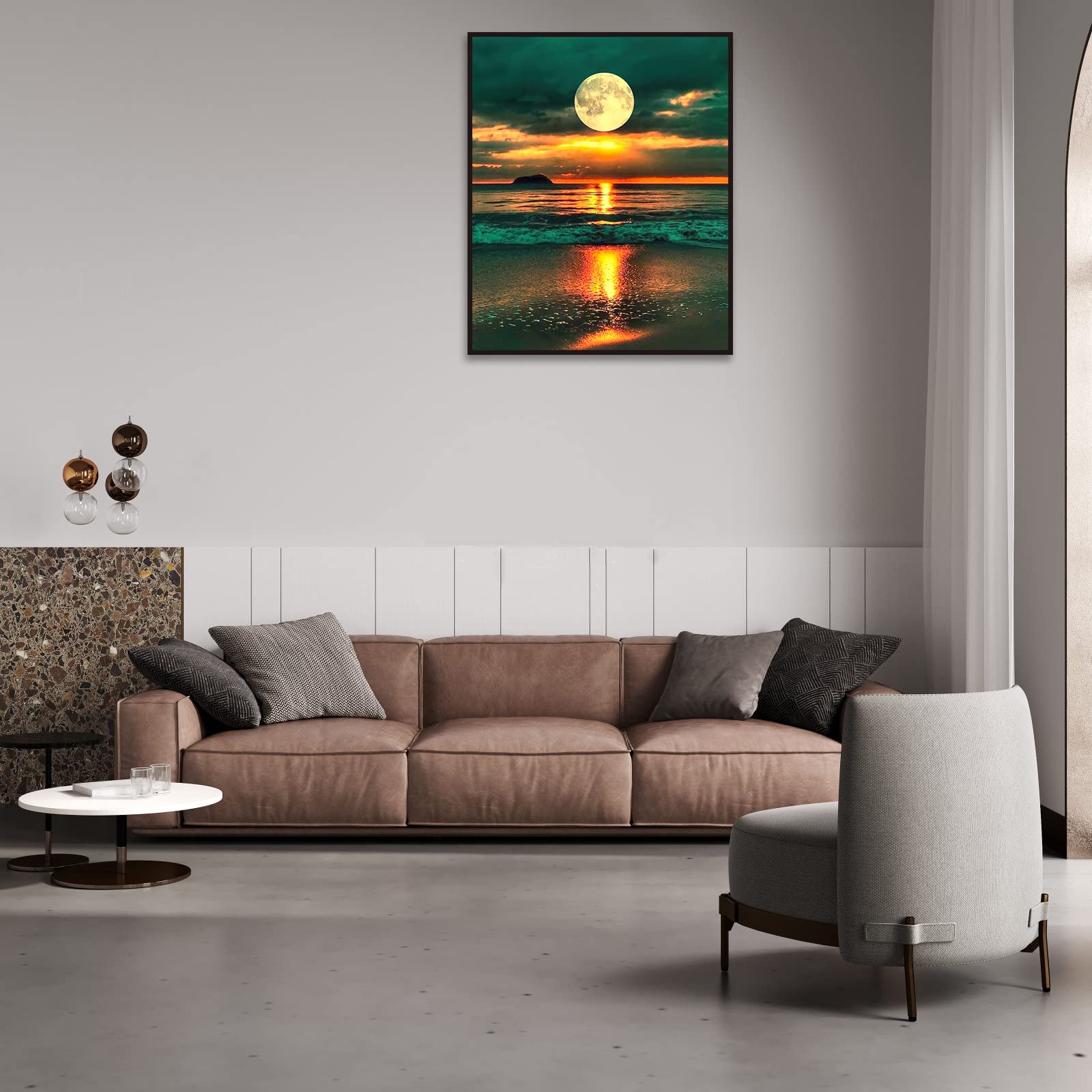 Numero D Art Adulte Kit Peinture Par Numéros 'Pleine Lune' - Toile 40x50cm - Inclus Pinceaux Et Chevalet Décoration Murale Numero D Art Adulte Kit Peinture Par Numéros 'Pleine Lune' - Toile 40x50cm - Inclus Pinceaux Et Chevalet Décoration Murale