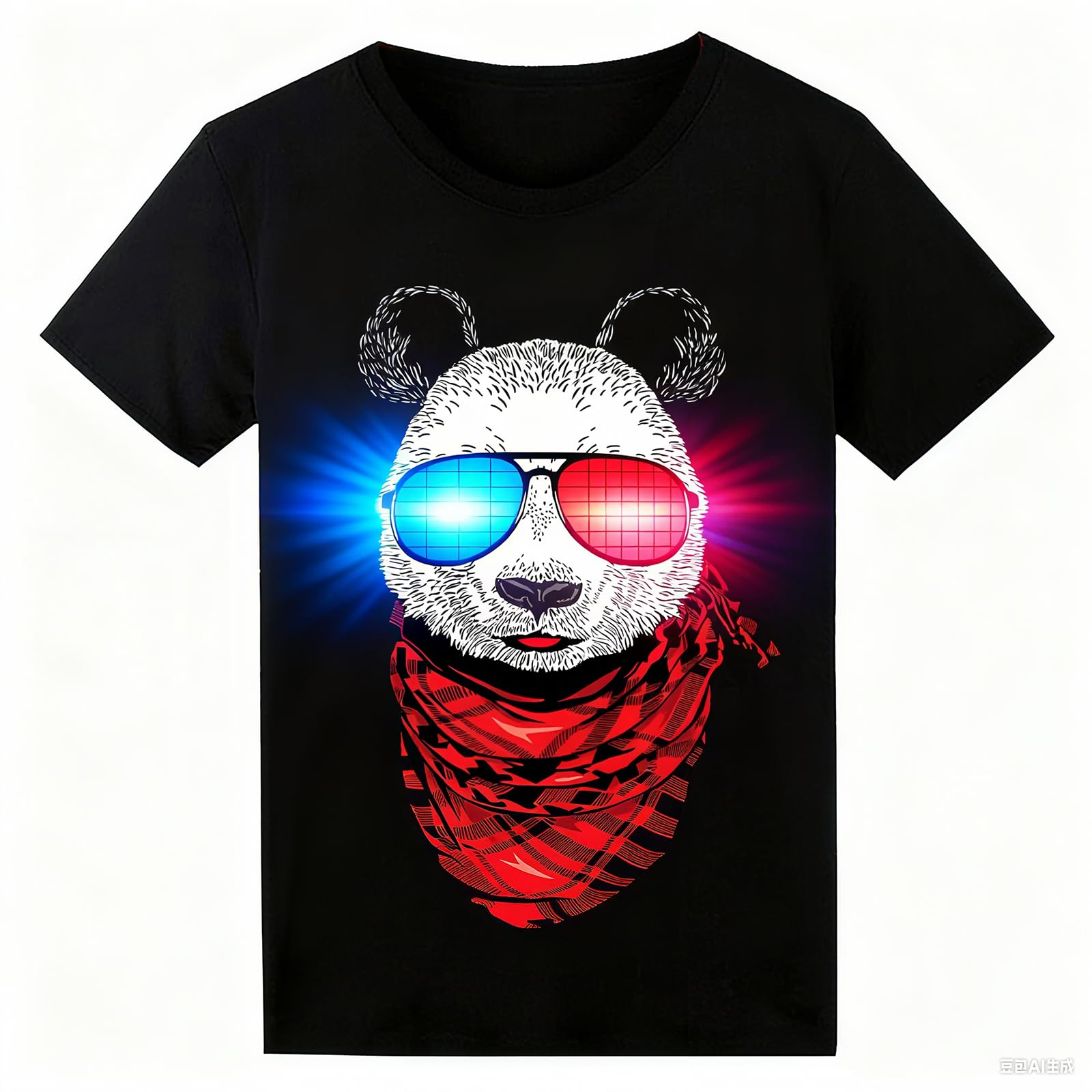 Sound Activated LED T-Shirt, Glow in The Dark Light Up Shirt for Men, Neon Shirt for Rave, Glow Party, Concert, Halloween