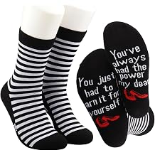 MBMSO 2 Pairs You've Always Had the Power My Dear Socks for Fans Encouragement Gift for BFF Movie Lovers